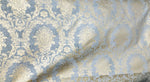 Lord Augustin Designer Velvet Chenille Burnout Damask Upholstery Fabric - Blue & Gold - Fancy Styles Fabric Pierre Frey Lee Jofa Brunschwig & Fils