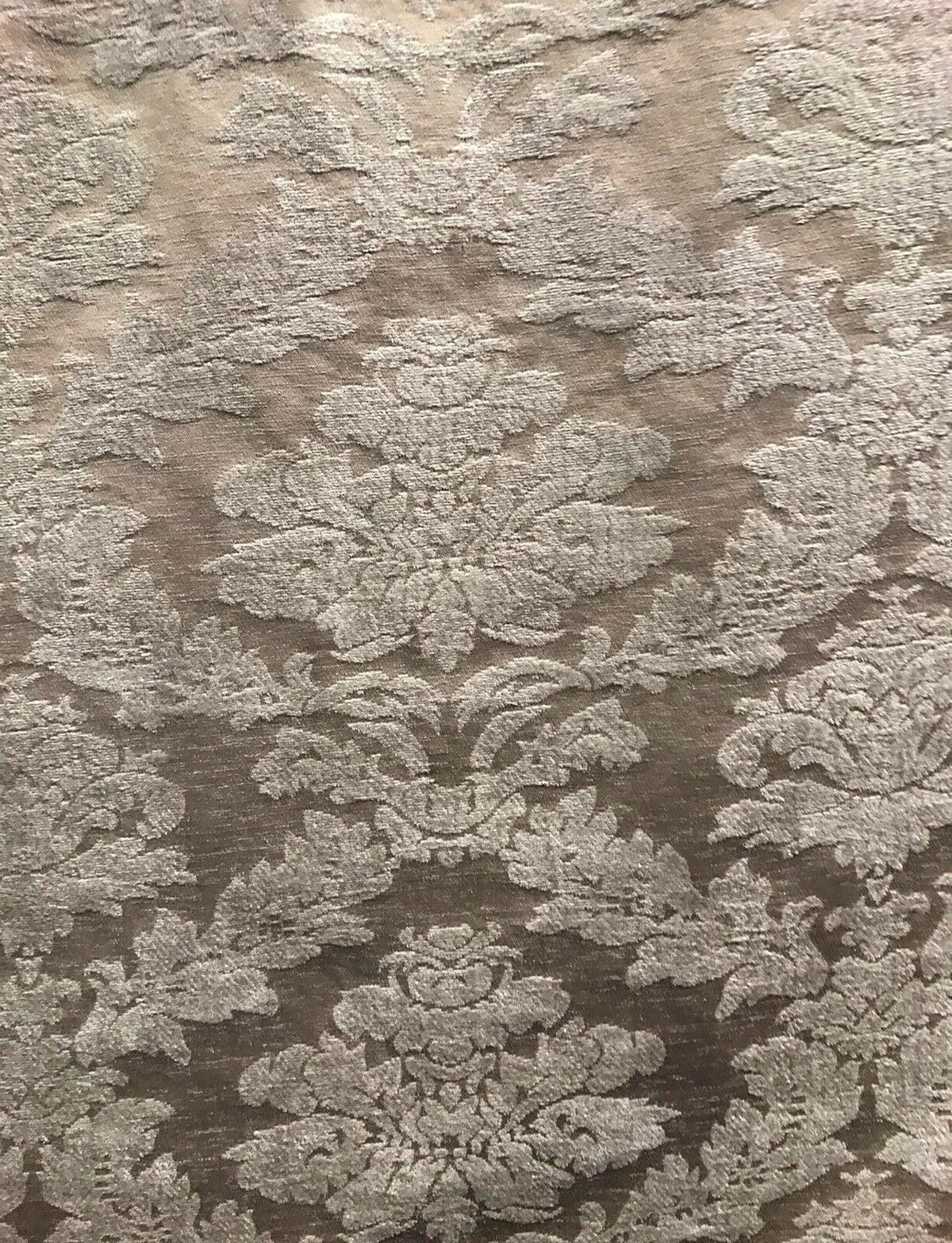 NEW! Back In Stock! Lady Danielle Velvet Chenille Burnout Upholstery Fabric - Taupe & Gray - Fancy Styles Fabric Pierre Frey Lee Jofa Brunschwig & Fils