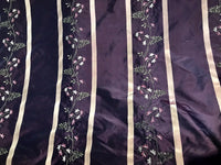 SALE! Princess Harriet Designer 100% Silk Taffeta Embroidery Fabric Purple 55” Wide - Fancy Styles Fabric Pierre Frey Lee Jofa Brunschwig & Fils