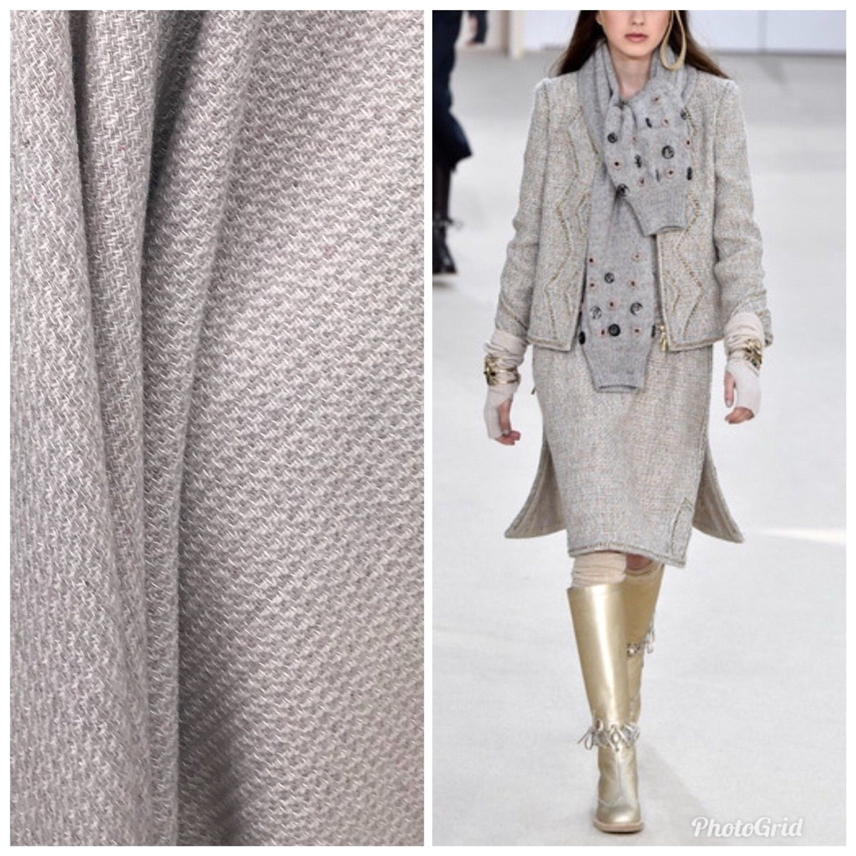 Designer Wool Blend Woven Coat Tweed Fabric - Lavender Gray- By The Yard - Fancy Styles Fabric Pierre Frey Lee Jofa Brunschwig & Fils