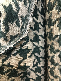 NEW Designer Upholstery Oversized Houndstooth Pattern Fabric - Green & Natural - Fancy Styles Fabric Pierre Frey Lee Jofa Brunschwig & Fils