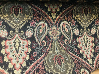 Designer Kilim Rug Inspired Chenille Upholstery Fabric - Black - Fancy Styles Fabric Pierre Frey Lee Jofa Brunschwig & Fils