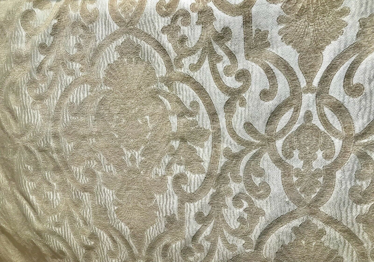 SWATCH Double Sided Burnout Chenille Velvet Fabric- Taupe Upholstery Damask - Fancy Styles Fabric Pierre Frey Lee Jofa Brunschwig & Fils