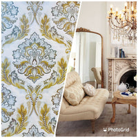 NEW! Sir Drew Brocade Damask French Upholstery Fabric- Camel, Cream, Taupe - Fancy Styles Fabric Pierre Frey Lee Jofa Brunschwig & Fils
