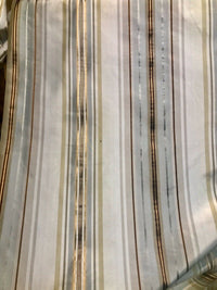 NEW Lady Lillian Designer 100% Silk Taffeta Dupioni Stripes Fabric - Blue-Gray Gold 55” Wide - Fancy Styles Fabric Pierre Frey Lee Jofa Brunschwig & Fils