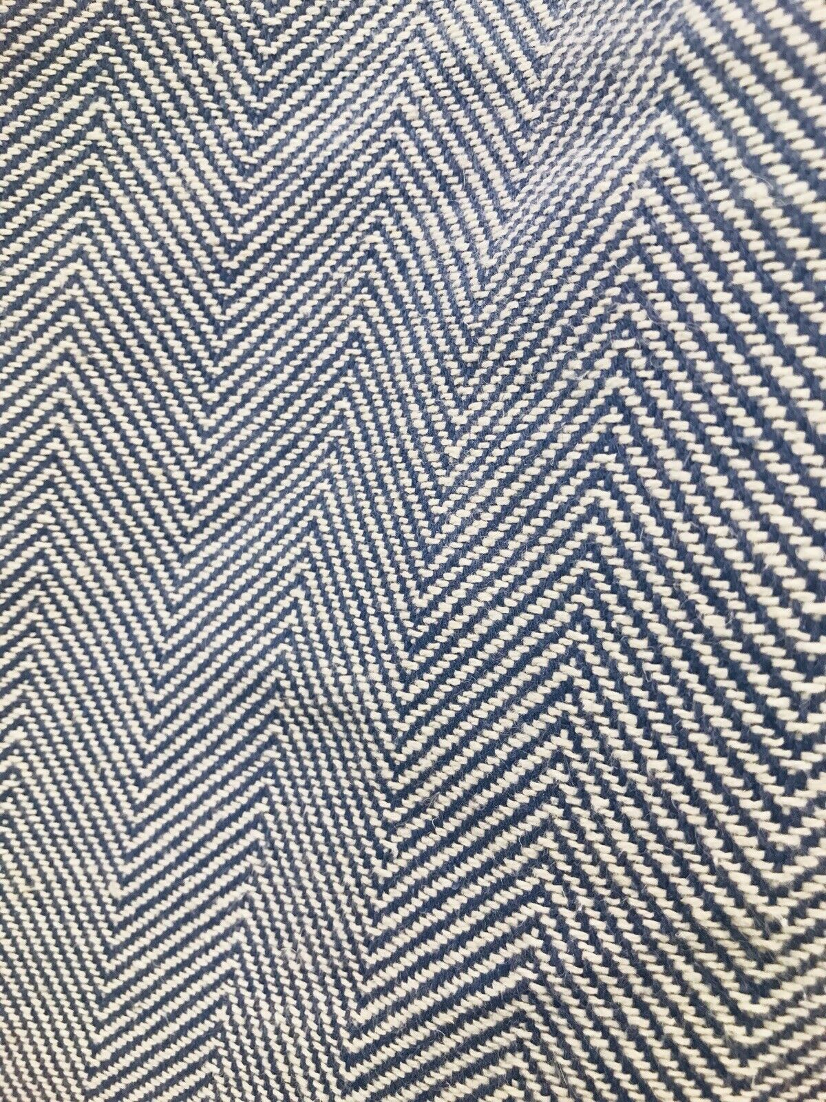 NEW Countess Cora Novelty Designer Herringbone Chevron Upholstery & Drapery Tweed Fabric - Blue - Fancy Styles Fabric Pierre Frey Lee Jofa Brunschwig & Fils
