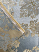 NEW! Prince Lucas Designer Brocade Jacquard Fabric- Antique Duck Egg Blue Gold- Damask - Fancy Styles Fabric Pierre Frey Lee Jofa Brunschwig & Fils