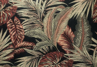BACK IN STOCK!  Designer Brocade Upholstery Fabric- Palm Leaves Floral Black - Fancy Styles Fabric Pierre Frey Lee Jofa Brunschwig & Fils