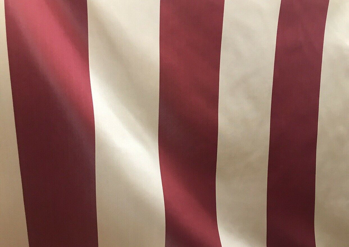 NEW Designer Stripe Upholstery & Drapery Satin Fabric - Wine Red - Fancy Styles Fabric Pierre Frey Lee Jofa Brunschwig & Fils