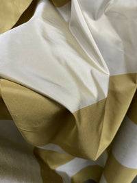 NEW 100% Silk Taffeta Gold & Cream Striped Fabric - Fancy Styles Fabric Pierre Frey Lee Jofa Brunschwig & Fils