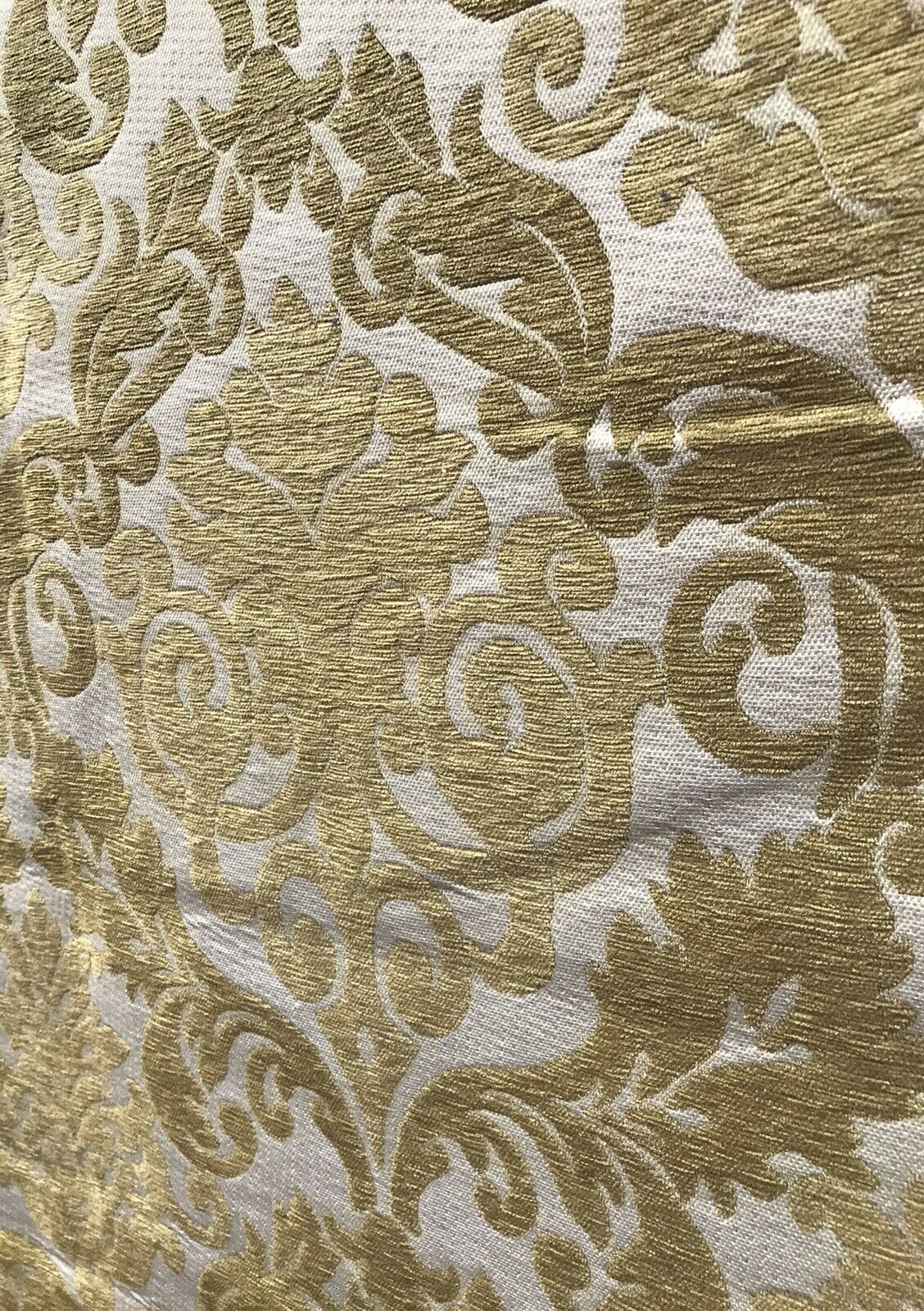 NEW Sir Arthur Double Sided Burnout Chenille Velvet Fabric- Mustard Ivory Upholstery Damask - Fancy Styles Fabric Pierre Frey Lee Jofa Brunschwig & Fils