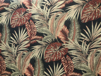 BACK IN STOCK!  Designer Brocade Upholstery Fabric- Palm Leaves Floral Black - Fancy Styles Fabric Pierre Frey Lee Jofa Brunschwig & Fils