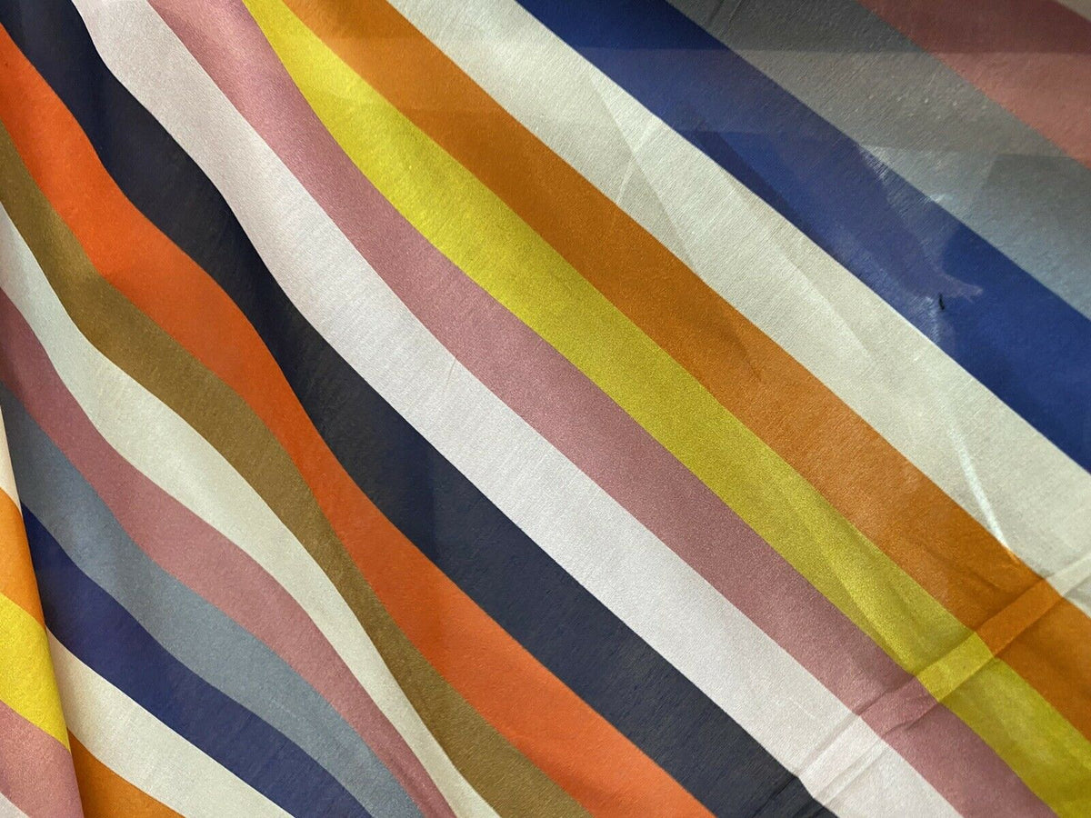 NEW! Designer Silk Cotton Gauze Woven Fabric -Stripes - Fancy Styles Fabric Pierre Frey Lee Jofa Brunschwig & Fils