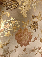 SALE 110” Wide Designer Brocade Satin Fabric- Antique Floral - Damask - Fancy Styles Fabric Boutique