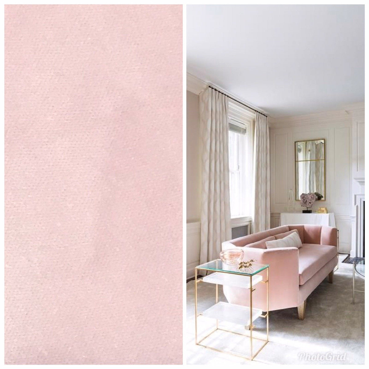 NEW Designer Soft Upholstery Velvet Fabric- Ballet Pink- Sold By The Yard - Fancy Styles Fabric Boutique