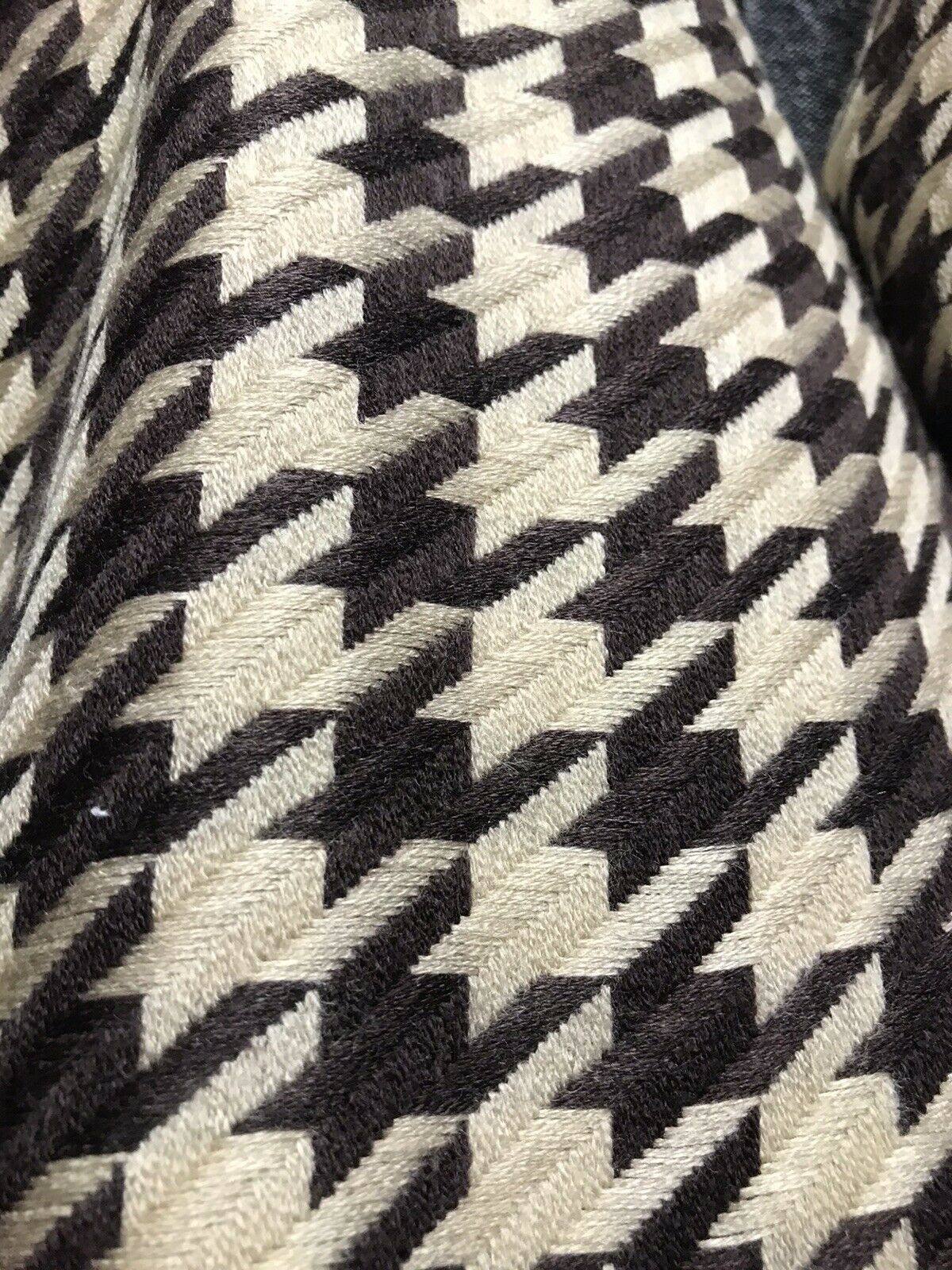 Sir Leo Novelty Designer Wool Oversized Pied de Coq Houndstooth Tweed Fabric - Brown - Fancy Styles Fabric Pierre Frey Lee Jofa Brunschwig & Fils