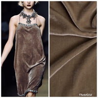 Designer Silk Rayon Velvet Fabric Warm Taupe - By The Yard - Fancy Styles Fabric Pierre Frey Lee Jofa Brunschwig & Fils