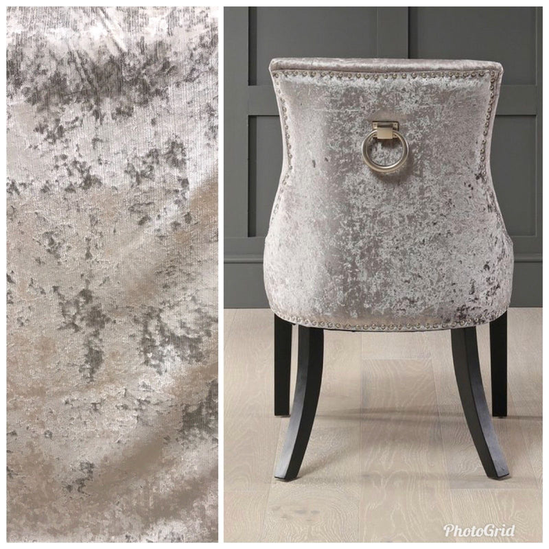 SWATCH- Designer Italian Crushed Velvet Chenille Upholstery Fabric - Silver Gray - Fancy Styles Fabric Pierre Frey Lee Jofa Brunschwig & Fils