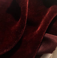 Designer Silk & Rayon Velvet Fabric - Burgundy Red- By The Yard- 55” Wide - Fancy Styles Fabric Pierre Frey Lee Jofa Brunschwig & Fils