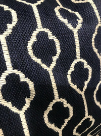 NEW Burnout Linen Inspired Upholstery Fabric- Indigo Blue Navy Geometric - Fancy Styles Fabric Pierre Frey Lee Jofa Brunschwig & Fils