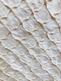 Designer 100% Silk Taffeta Quilted Drapery Fabric- Ivory- Sold By The Yard - Fancy Styles Fabric Pierre Frey Lee Jofa