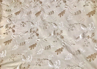 NEW SALE! Designer 100% Silk Taffeta Embroidery Fabric - Pink Beige Floral - Fancy Styles Fabric Pierre Frey Lee Jofa Brunschwig & Fils