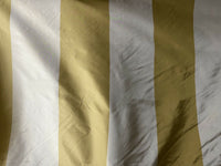 NEW 100% Silk Taffeta Gold & Cream Striped Fabric - Fancy Styles Fabric Pierre Frey Lee Jofa Brunschwig & Fils