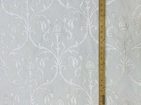 NEW! Princess Eleanor Novelty 100% Cotton Fabric Floral Damask Embroidery- White On White - Fancy Styles Fabric Pierre Frey Lee Jofa Brunschwig & Fils