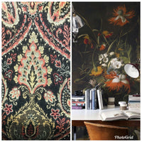 Designer Kilim Rug Inspired Chenille Upholstery Fabric - Black - Fancy Styles Fabric Pierre Frey Lee Jofa Brunschwig & Fils