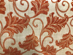 SWATCH 4” X 7” - Burnout Velvet Floral Upholstery Fabric- Burnt Orange Rust Red - Fancy Styles Fabric Pierre Frey Lee Jofa Brunschwig & Fils