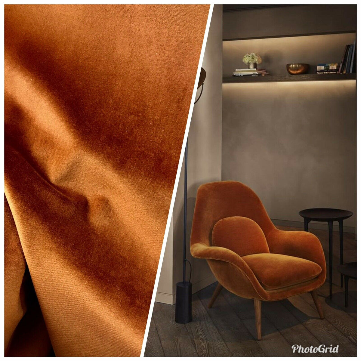 NEW Designer Burnt Orange Velvet Upholstery And Drapery Fabric - Fancy Styles Fabric Pierre Frey Lee Jofa Brunschwig & Fils