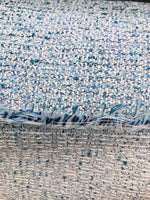 NEW Novelty Designer Upholstery Heavyweight Tweed Fabric- Blue- Sold By The Yard - Fancy Styles Fabric Boutique