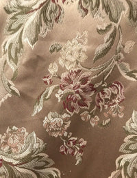 SWATCH Designer Brocade Jacquard Satin Fabric- Antique Floral Rose Gold - Fancy Styles Fabric Boutique