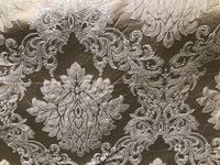 NEW! Gold Taupe Brocade Satin Upholstery Decorating Fabric - Fancy Styles Fabric Boutique