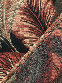 BACK IN STOCK!  Designer Brocade Upholstery Fabric- Palm Leaves Floral Black - Fancy Styles Fabric Pierre Frey Lee Jofa Brunschwig & Fils