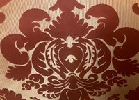 NEW! Designer Brocade Satin Fabric- Dark Rouge and Honey- Upholstery Damask - Fancy Styles Fabric Pierre Frey Lee Jofa Brunschwig & Fils