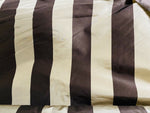 NEW 100% Silk Taffeta Brown & Cream Striped Fabric - Fancy Styles Fabric Pierre Frey Lee Jofa Brunschwig & Fils