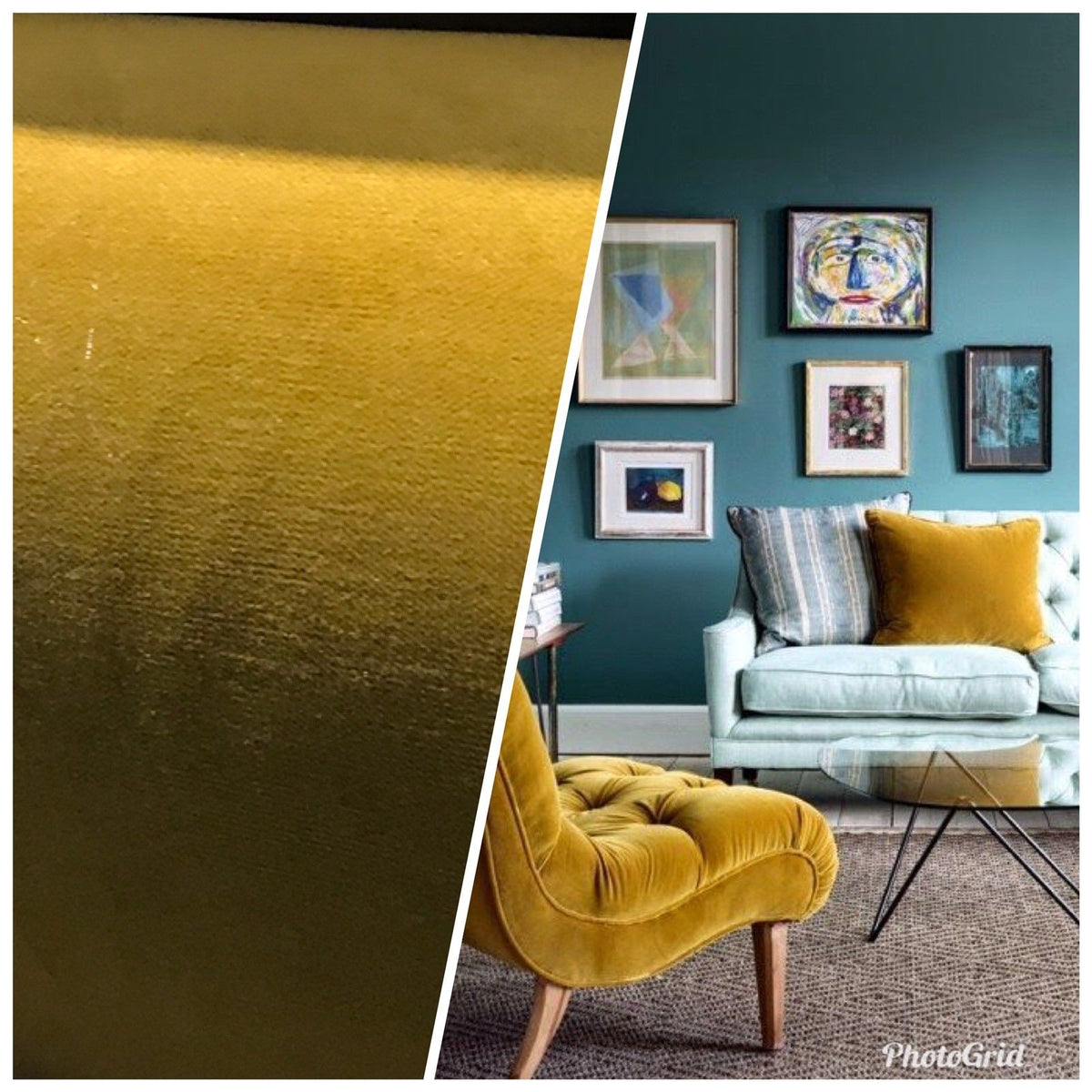 Designer Upholstery Velvet Fabric - Autumn Yellow - Interior Design - Fancy Styles Fabric Pierre Frey Lee Jofa Brunschwig & Fils