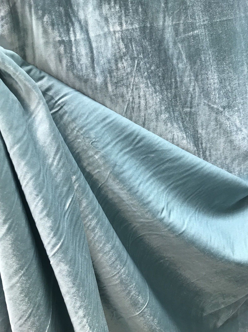 NEW! Designer Lined Silk Rayon Drapery Velvet Fabric By the yard- Aqua Turquoise - Fancy Styles Fabric Pierre Frey Lee Jofa Brunschwig & Fils