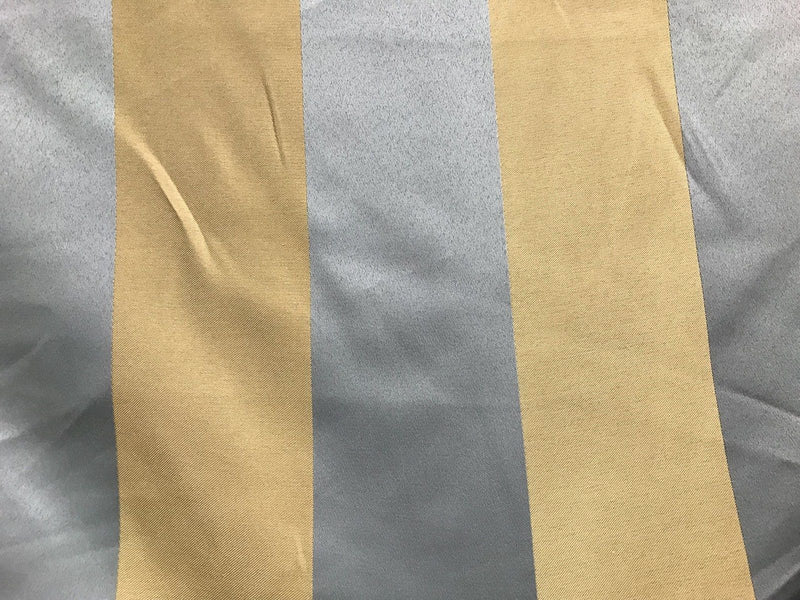 SWATCH Stripe Satin Interior Design Fabric Antique Blue And Gold - Fancy Styles Fabric Pierre Frey Lee Jofa Brunschwig & Fils