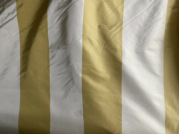 NEW 100% Silk Taffeta Gold & Cream Striped Fabric - Fancy Styles Fabric Pierre Frey Lee Jofa Brunschwig & Fils