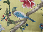 NEW! Miss Jamie Designer Floral & Bird Motif Drapery Upholstery Fabric- French Yellow - Fancy Styles Fabric Pierre Frey Lee Jofa Brunschwig & Fils