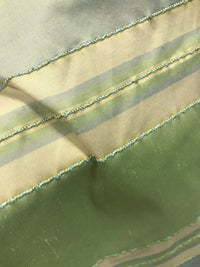 NEW Lady Marianne Designer 100% Silk Dupioni Stripes Embroidery Fabric - Blue Green 55” Wide - Fancy Styles Fabric Pierre Frey Lee Jofa Brunschwig & Fils