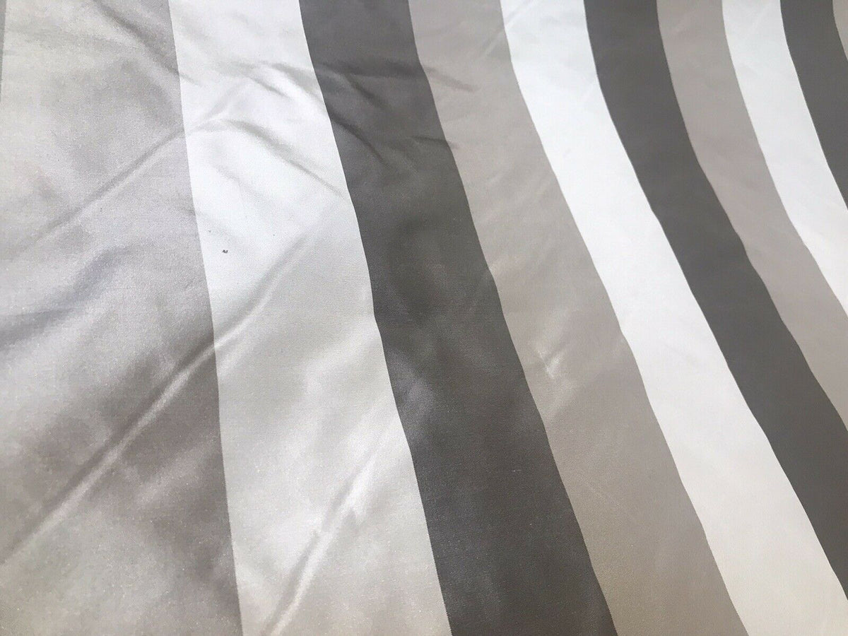NEW! Lady Aubrey 100% Silk Taffeta Striped Stripes Drapery Fabric -Grey - Fancy Styles Fabric Pierre Frey Lee Jofa Brunschwig & Fils