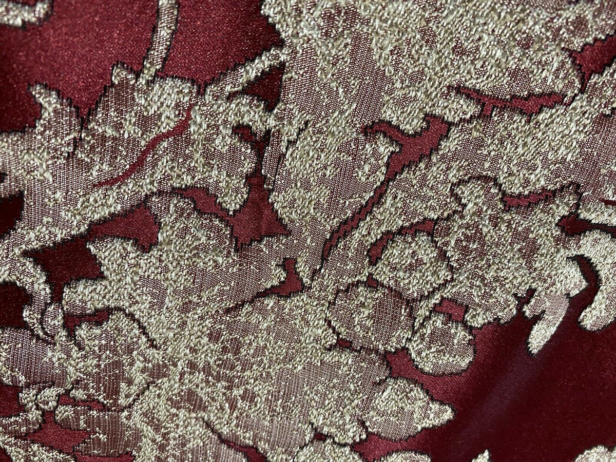 NEW Lord Tustin Designer Damask Satin Drapery Upholstery Fabric - Dark Red - Fancy Styles Fabric Pierre Frey Lee Jofa Brunschwig & Fils