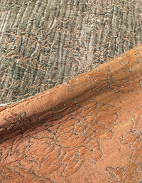 SALE! Designer Crinkle Velvet Chenille Burnout Fabric - Antique Olive W/ Peach - Fancy Styles Fabric Pierre Frey Lee Jofa Brunschwig & Fils