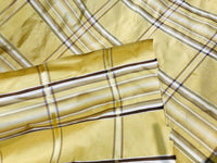 NEW Designer 100% Silk Taffeta Plaid Tartan Fabric- Yellow BY The Yard - Fancy Styles Fabric Pierre Frey Lee Jofa Brunschwig & Fils