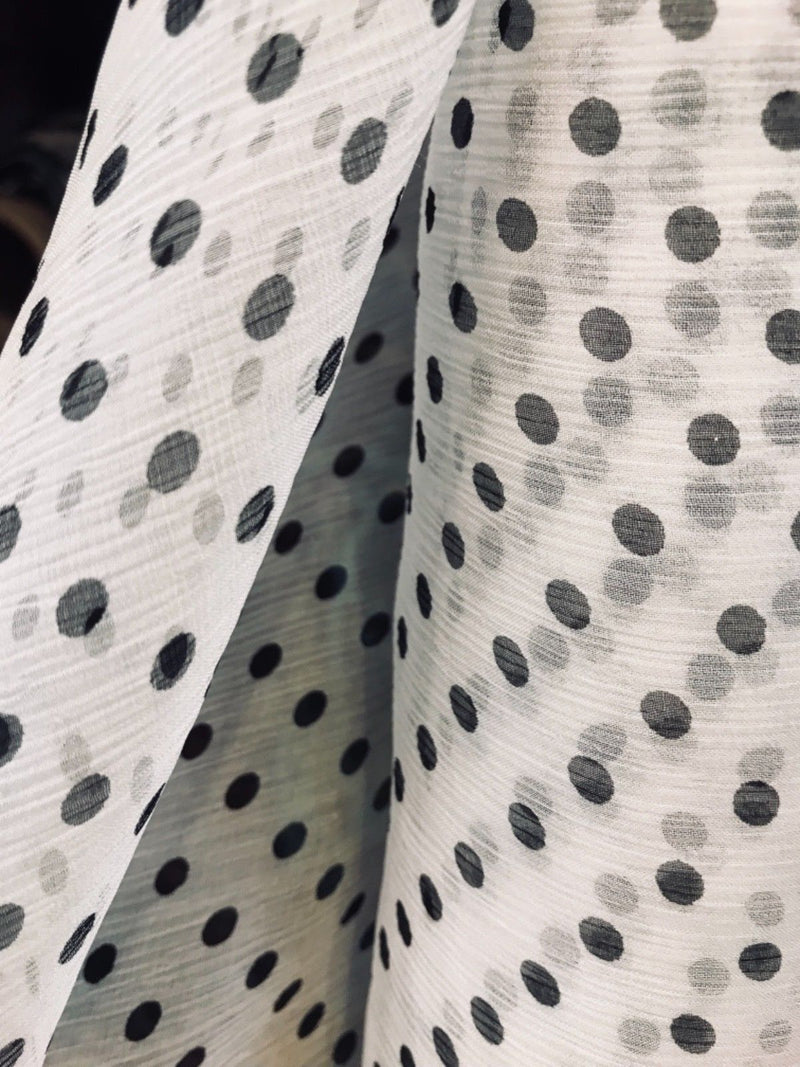 SALE! Close-Out Designer Runway 100% Silk Fabric Chiffon Polka Dot by the yard - Fancy Styles Fabric Pierre Frey Lee Jofa Brunschwig & Fils