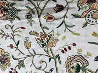 Novelty Floral Wool Yarn Embroidery Linen Inspired Fabric Upholstery Drapery - Fancy Styles Fabric Pierre Frey Lee Jofa Brunschwig & Fils