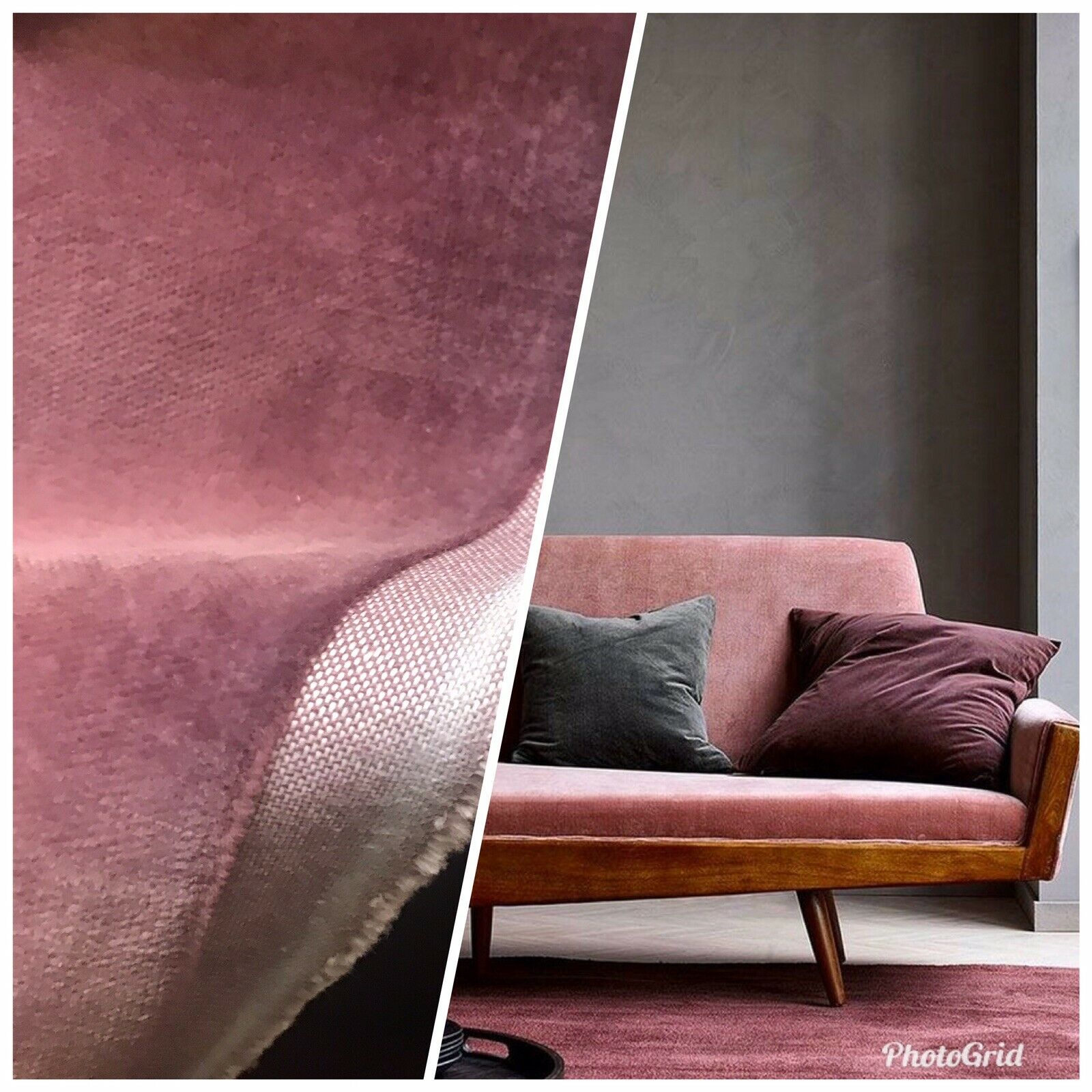 Rose Solid Color Velvet Upholstery Fabric by Decorative Fabrics Direct